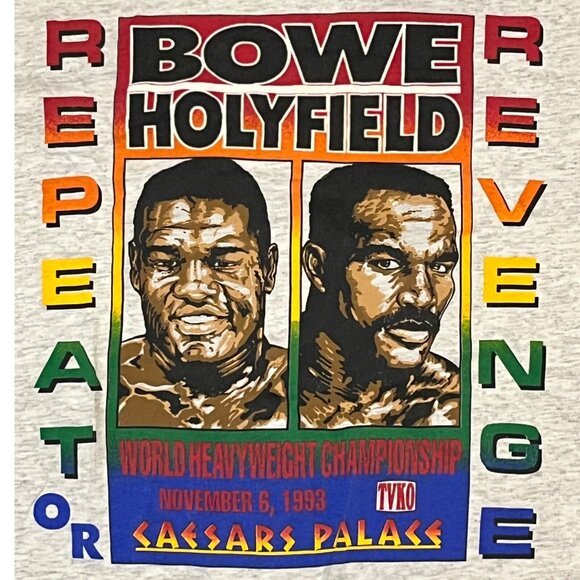 1993 Evander Holyfield Vs. Bowe Heavyweight Championship Bout T-Shirt Size XL - Picture 2 of 5